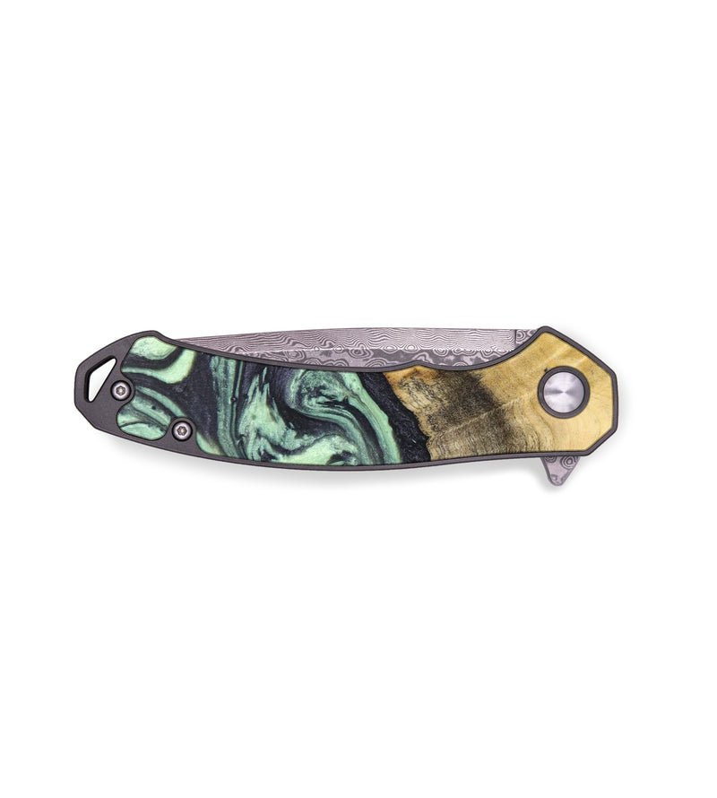 EDC Wood+Resin Pocket Knife - Ayden (Green, 636339)
