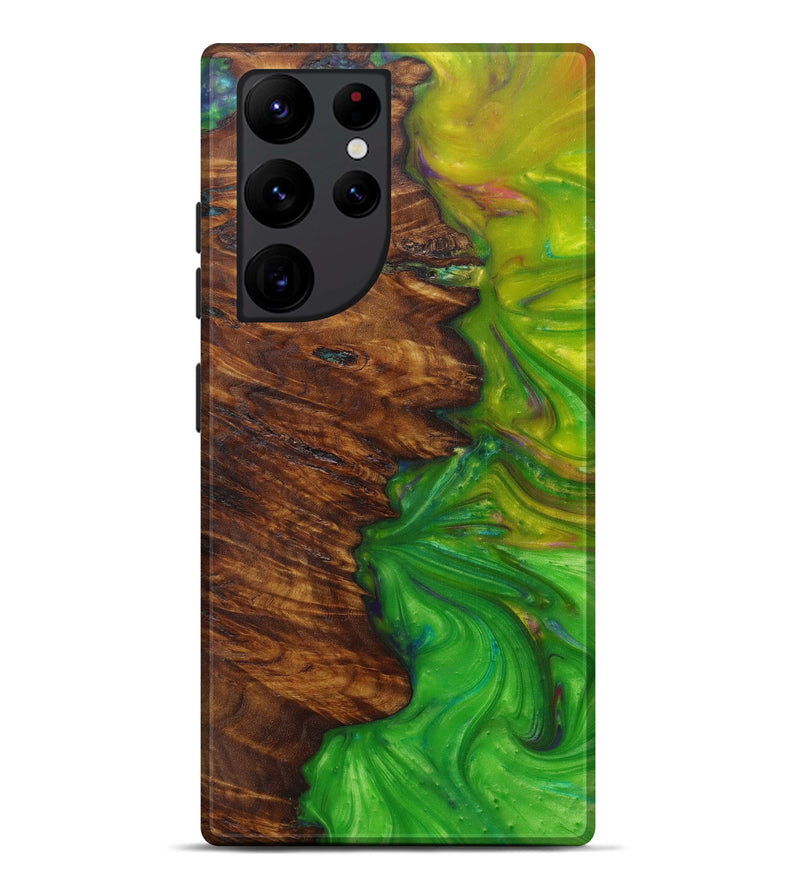 Galaxy S22 Ultra Wood+Resin Live Edge Phone Case - Nannie (Dark Green, 591393)