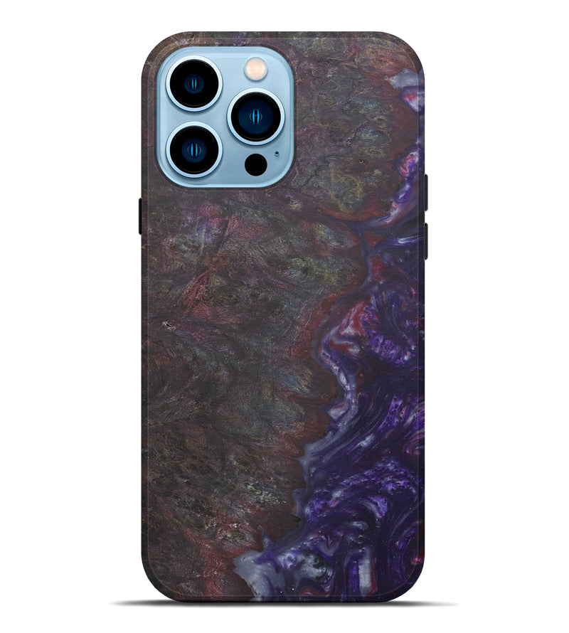 iPhone 14 Pro Max Wood+Resin Live Edge Phone Case - Elle (Purple, 594845)