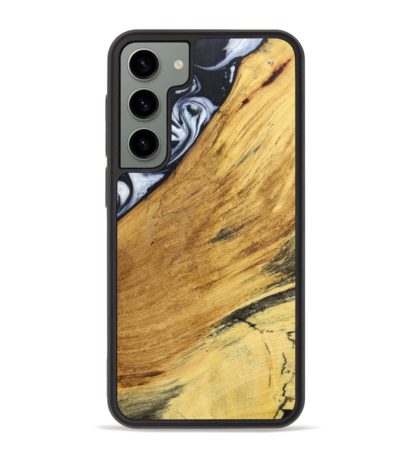 Galaxy S23 Plus Wood+Resin Phone Case - Ethel (Black & White, 635438)