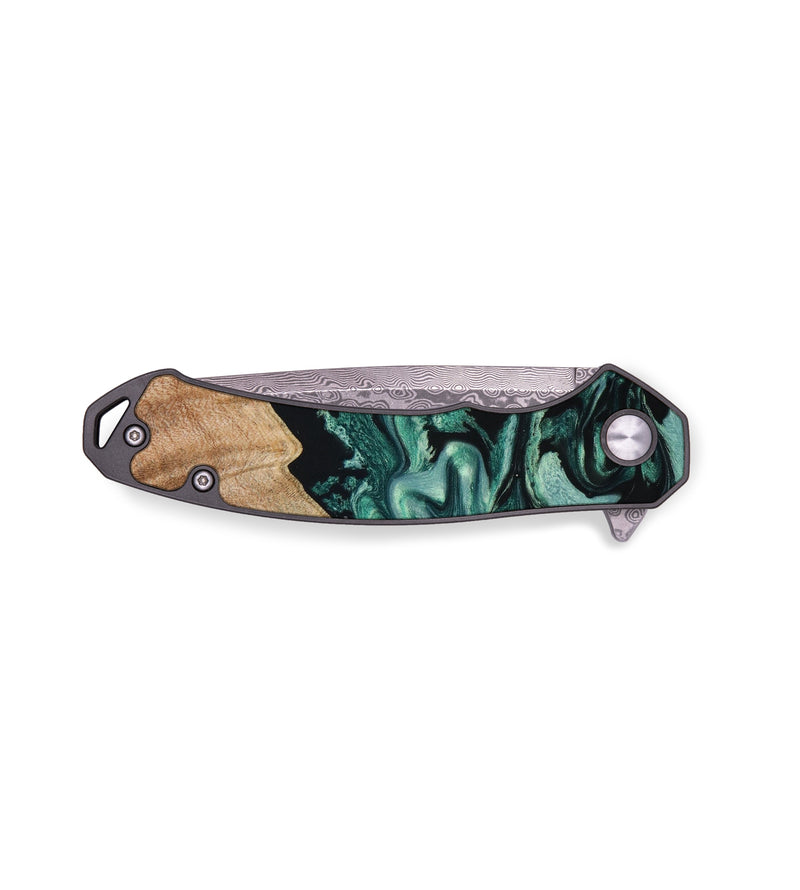 EDC Wood+Resin Pocket Knife - Isla (Green, 644136)
