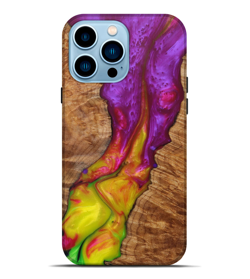 iPhone 14 Pro Max Wood+Resin Live Edge Phone Case - Margot (Purple, 614984)
