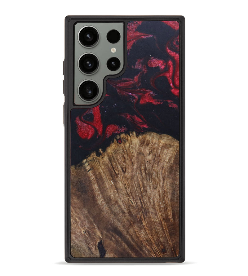 Galaxy S23 Ultra Wood+Resin Phone Case - Bayleigh (Red, 621870)