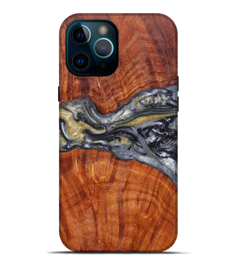 iPhone 12 Pro Max Wood+Resin Live Edge Phone Case - Toni (Metallic, 597315)