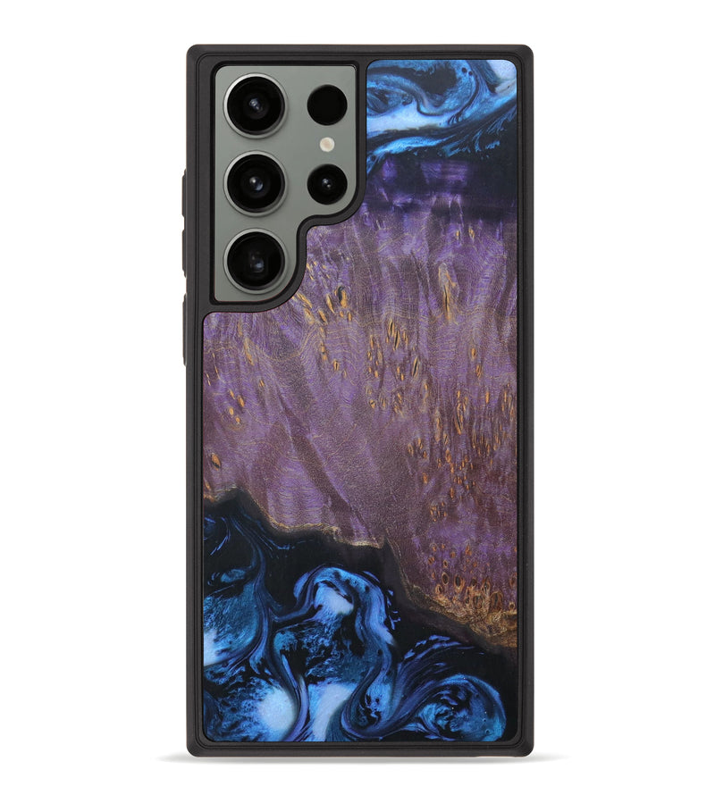 Galaxy S23 Ultra Wood+Resin Phone Case - Natali (Blue, 621327)