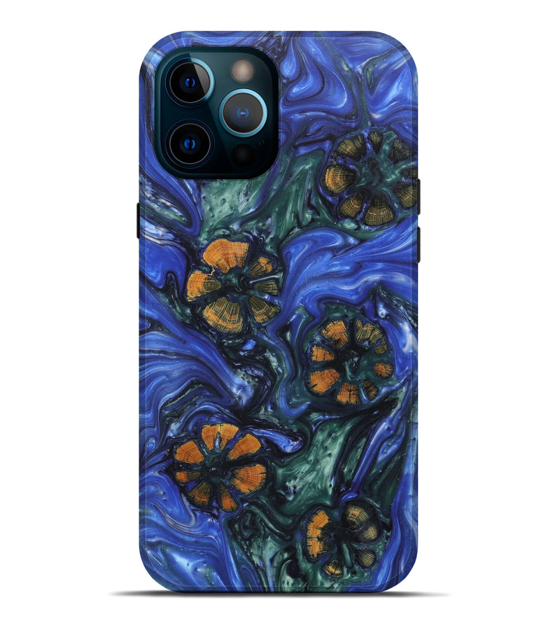 iPhone 12 Pro Max Wood+Resin Live Edge Phone Case - Caro (Light Blue, 603731)
