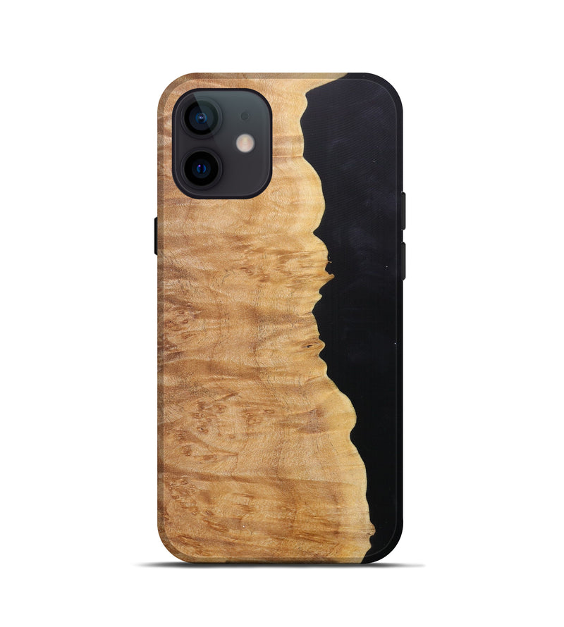 iPhone 12 mini Wood+Resin Live Edge Phone Case - Jamarion (Pure Black, 613924)
