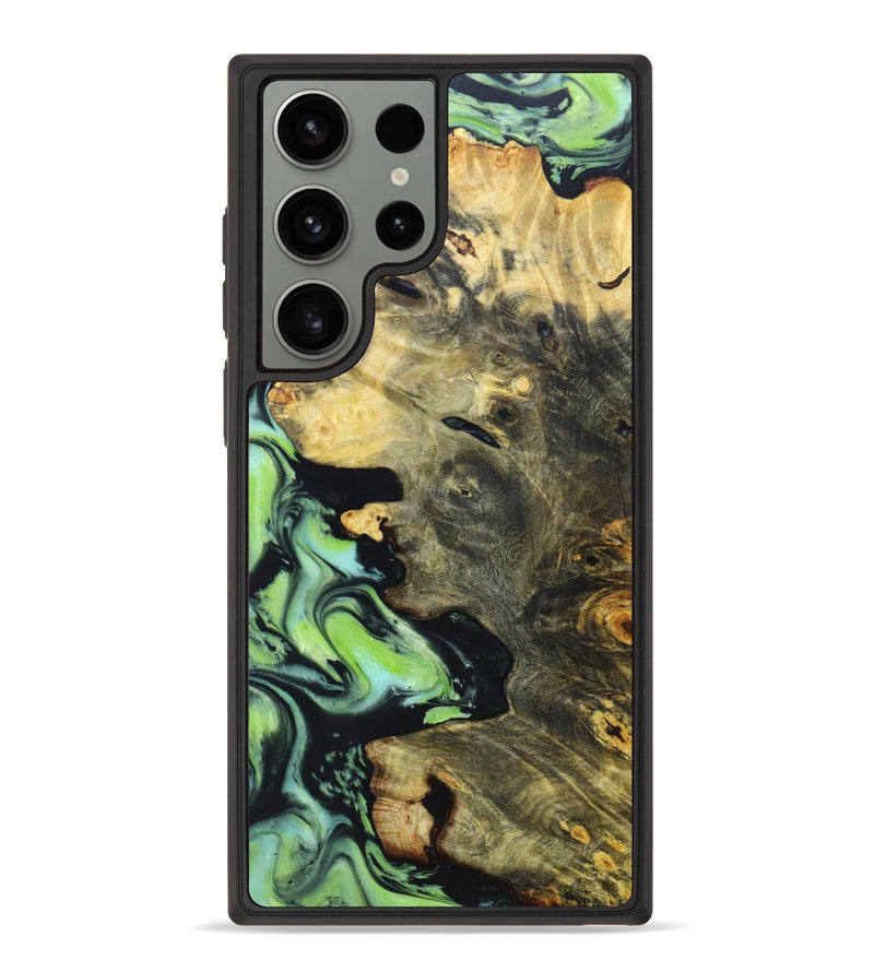 Galaxy S23 Ultra Wood+Resin Phone Case - Nyomi (Green, 623652)