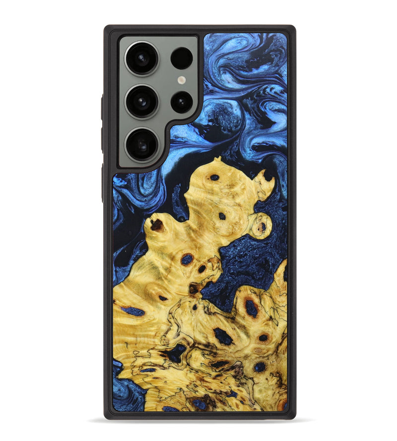 Galaxy S23 Ultra Wood+Resin Phone Case - Jill (Blue, 638657)