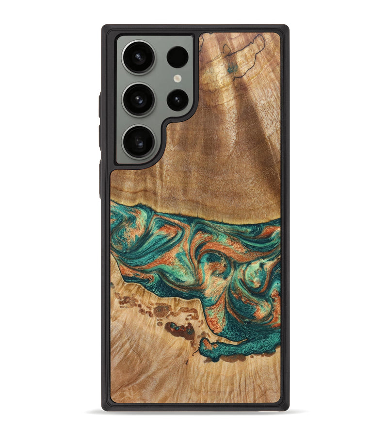 Galaxy S23 Ultra Wood+Resin Phone Case - Jaime (Green, 637270)