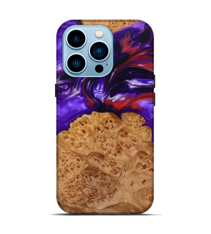 iPhone 14 Pro Wood+Resin Live Edge Phone Case - Deanne (Purple, 625527)