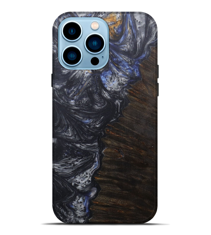 iPhone 14 Pro Max Wood+Resin Live Edge Phone Case - Muffin (Metallic, 594796)