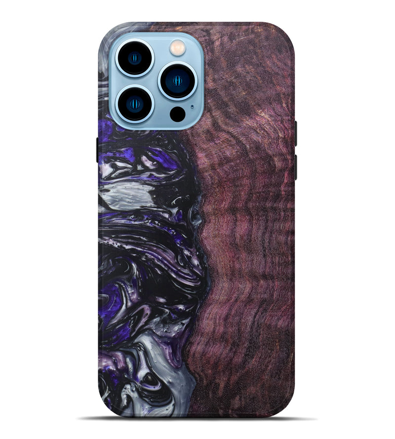 iPhone 14 Pro Max Wood+Resin Live Edge Phone Case - Santana (Purple, 616866)