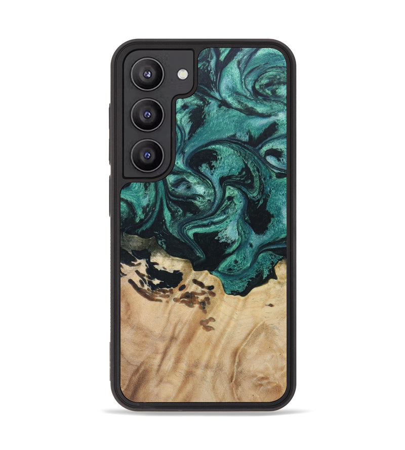 Galaxy S23 Wood+Resin Phone Case - Maryann (Green, 622357)