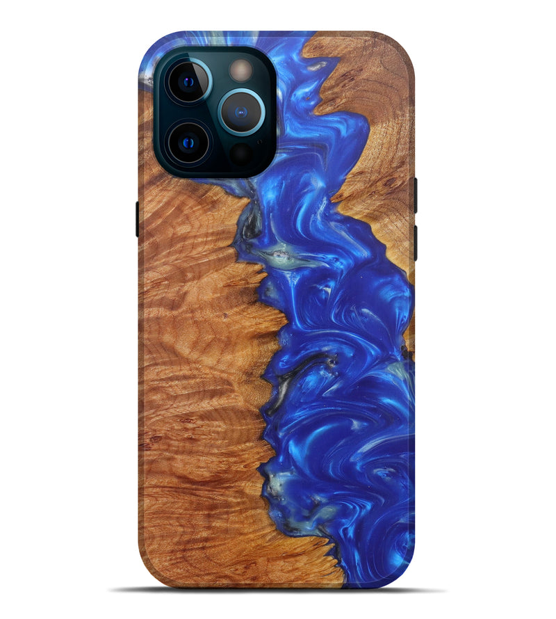 iPhone 12 Pro Max Wood+Resin Live Edge Phone Case - Herschel (Light Blue, 598643)