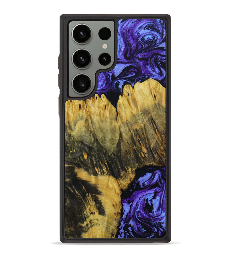 Galaxy S23 Ultra Wood+Resin Phone Case - Aaron (Purple, 647168)