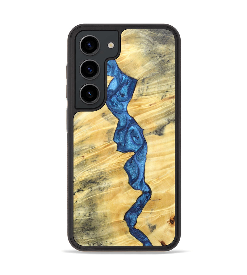 Galaxy S23 Wood+Resin Phone Case - Teresa (Blue, 626187)