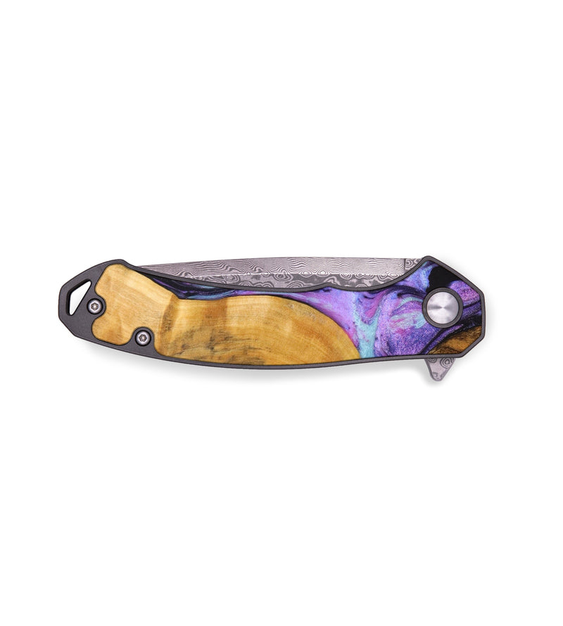 EDC Wood+Resin Pocket Knife - Eliza (Purple, 635758)