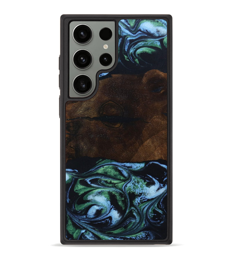 Galaxy S23 Ultra Wood+Resin Phone Case - Randal (Green, 623317)