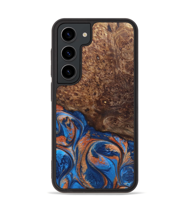 Galaxy S23 Wood+Resin Phone Case - Gracelynn (Teal & Gold, 628793)