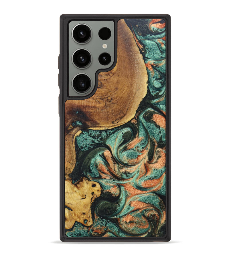 Galaxy S23 Ultra Wood+Resin Phone Case - Uriel (Green, 628345)