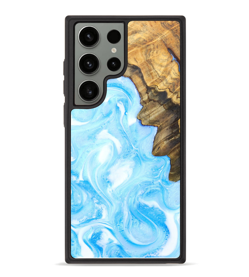Galaxy S23 Ultra Wood+Resin Phone Case - Finley (Blue, 624671)