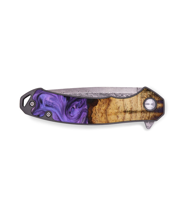 EDC Wood+Resin Pocket Knife - Amari (Purple, 645139)