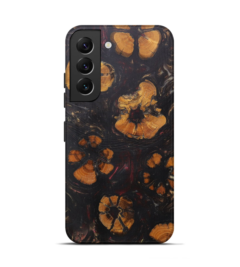 Galaxy S22 Wood+Resin Live Edge Phone Case - Helen (Dark Red, 593785)