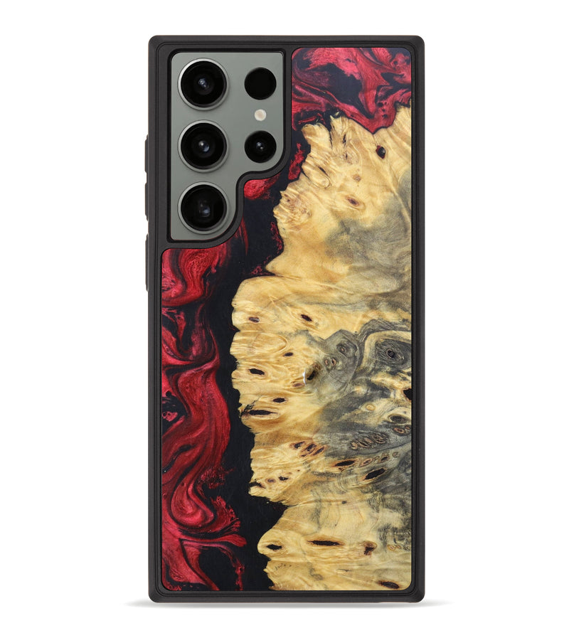 Galaxy S23 Ultra Wood+Resin Phone Case - Bailey (Red, 632998)