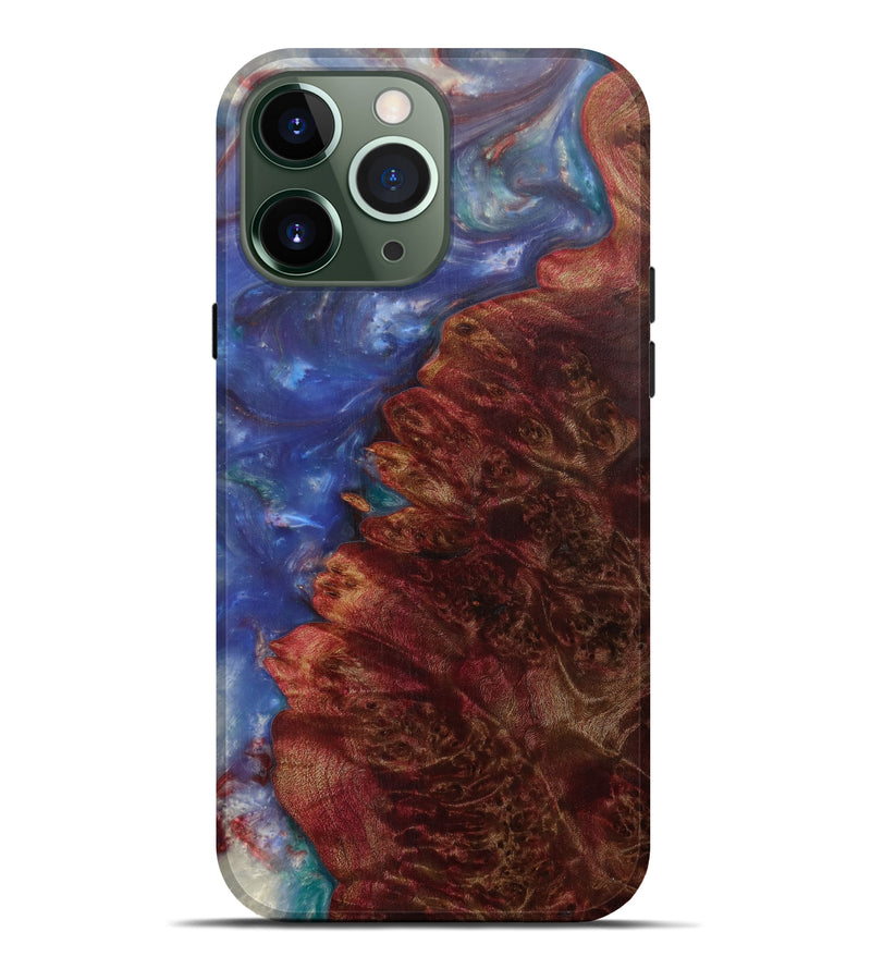 iPhone 13 Pro Max Wood+Resin Live Edge Phone Case - Agathe (Light Blue, 593322)