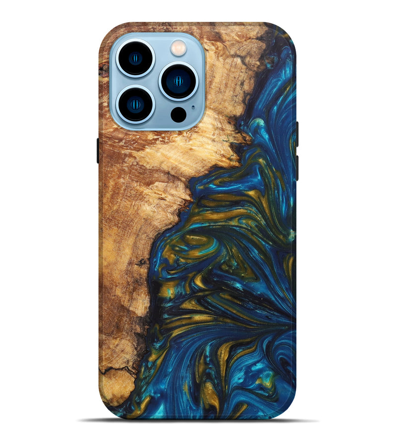 iPhone 14 Pro Max Wood+Resin Live Edge Phone Case - Zev (Artist Pick, 621700)