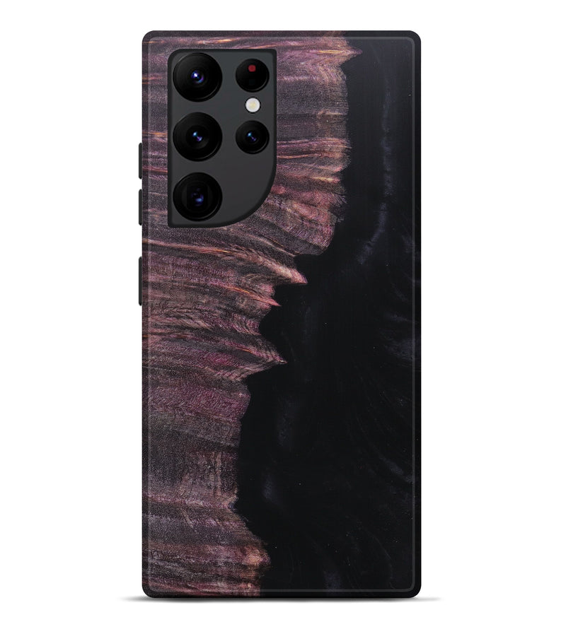 Galaxy S22 Ultra Wood+Resin Live Edge Phone Case - Breann (Pure Black, 616819)