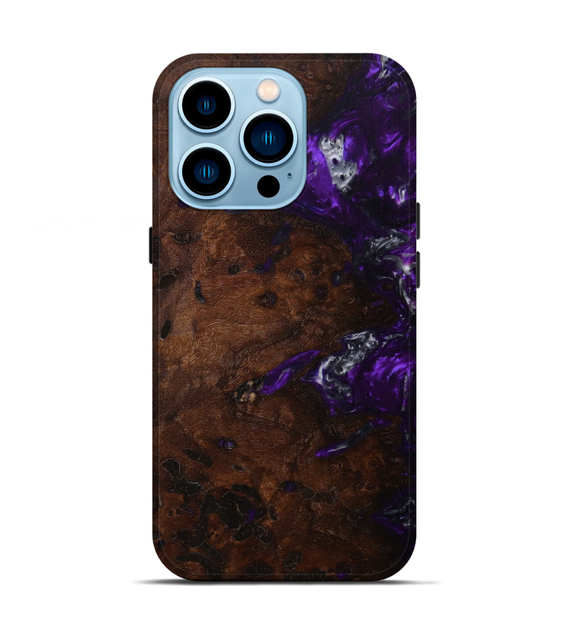 iPhone 14 Pro Wood+Resin Live Edge Phone Case - Briella (Purple, 622954)