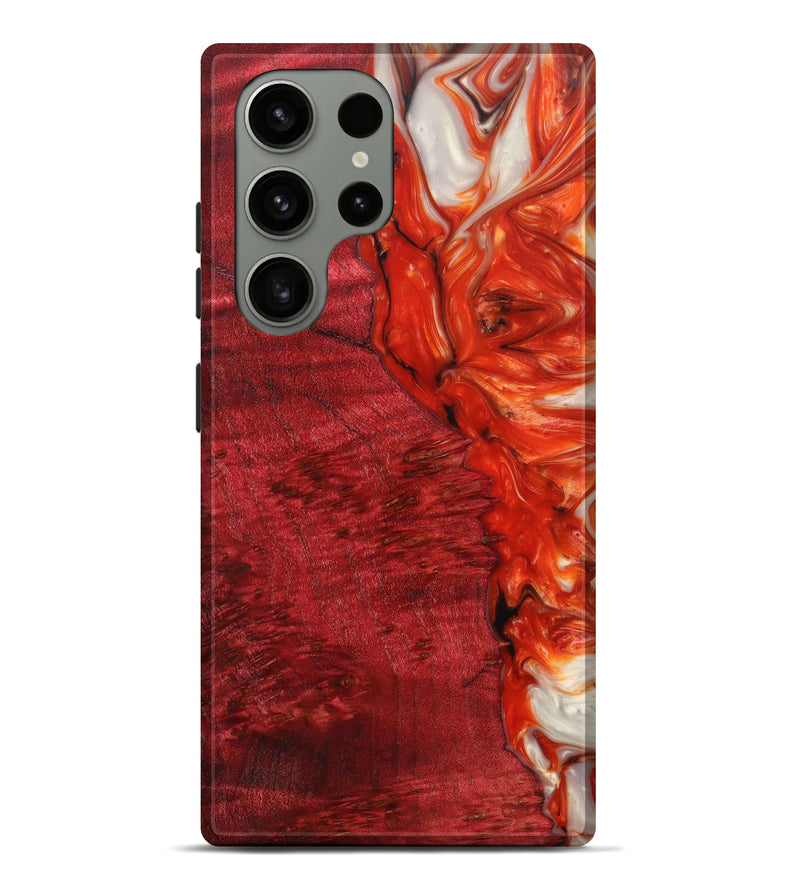 Galaxy S23 Ultra Wood+Resin Live Edge Phone Case - Bethany (Red, 641142)
