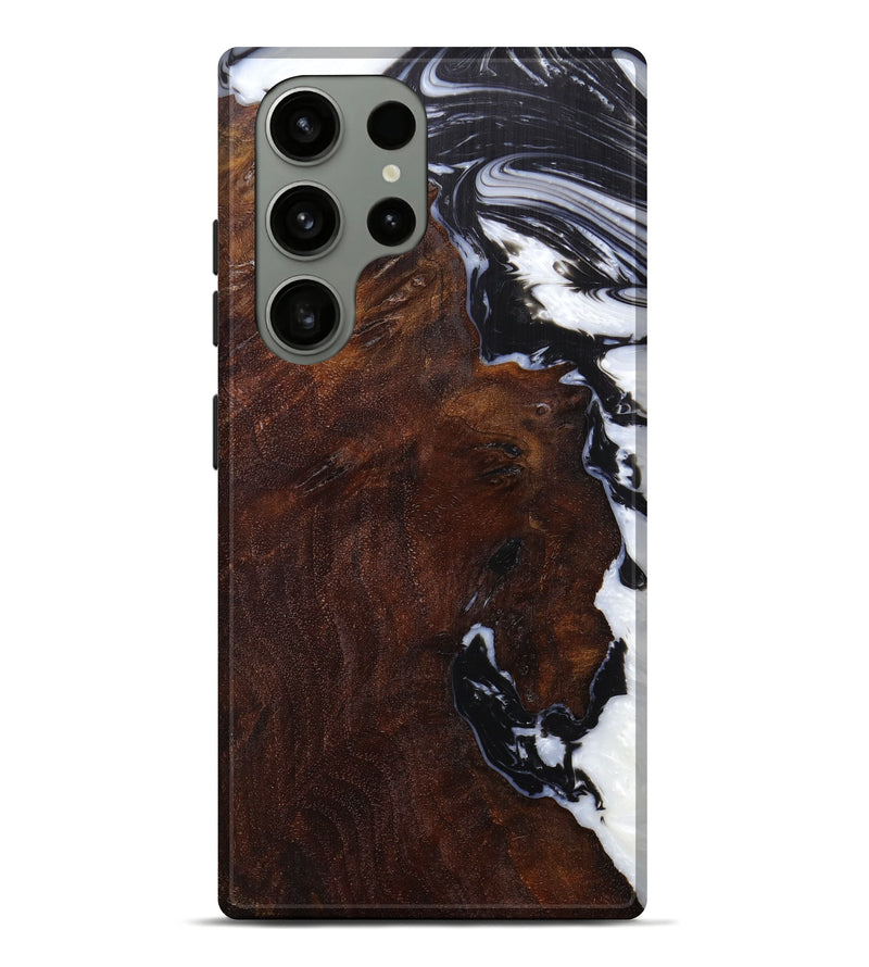 Galaxy S23 Ultra Wood+Resin Live Edge Phone Case - Kameron (Black & White, 623906)