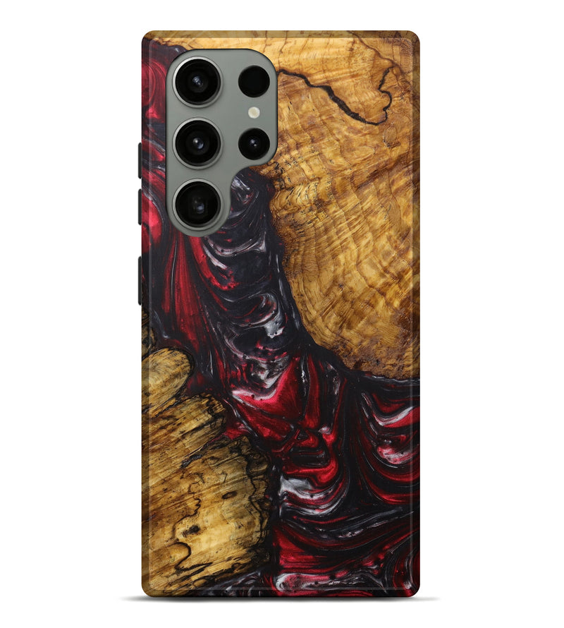 Galaxy S23 Ultra Wood+Resin Live Edge Phone Case - Deandra (Red, 631078)