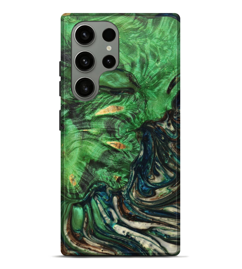 Galaxy S23 Ultra Wood+Resin Live Edge Phone Case - Rocky (Green, 631395)