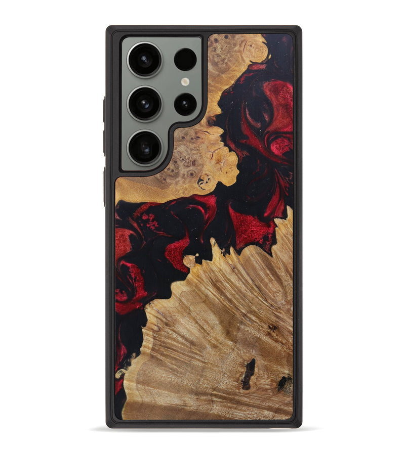 Galaxy S23 Ultra Wood+Resin Phone Case - Abe (Red, 621889)