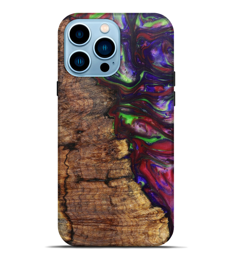 iPhone 14 Pro Max Wood+Resin Live Edge Phone Case - Nisse (Artist Pick, 605617)