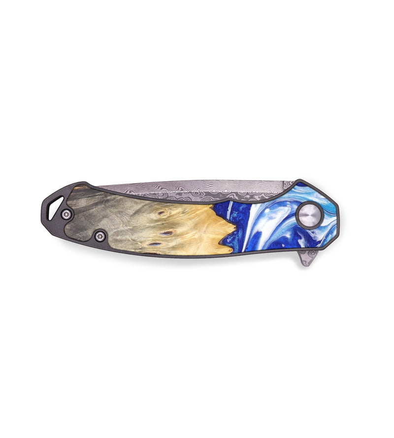 EDC Wood+Resin Pocket Knife - Janiya (Blue, 637061)