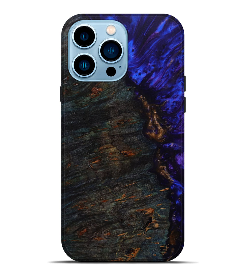 iPhone 14 Pro Max Wood+Resin Live Edge Phone Case - Emerson (Purple, 643201)