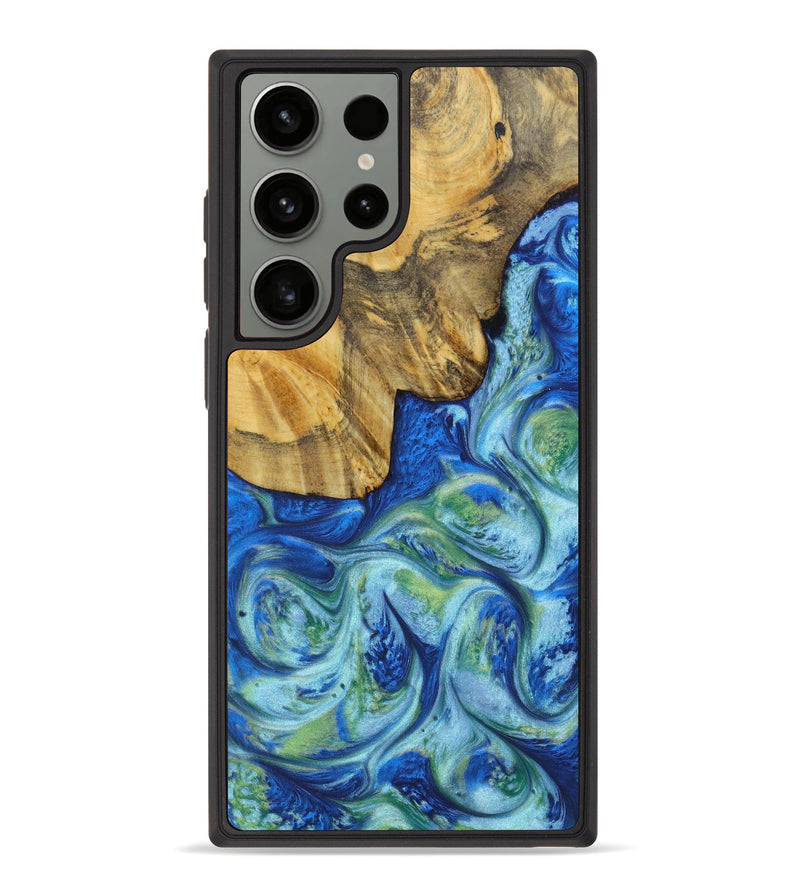Galaxy S23 Ultra Wood+Resin Phone Case - Xavi (Blue, 622170)