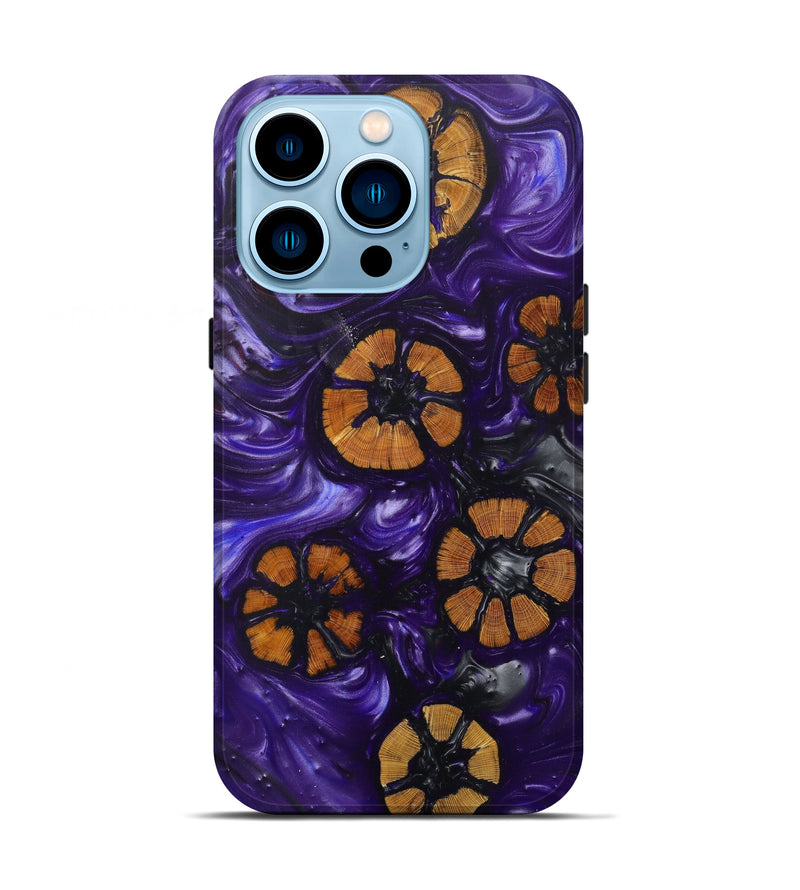iPhone 14 Pro Wood+Resin Live Edge Phone Case - Virgil (Purple, 610297)