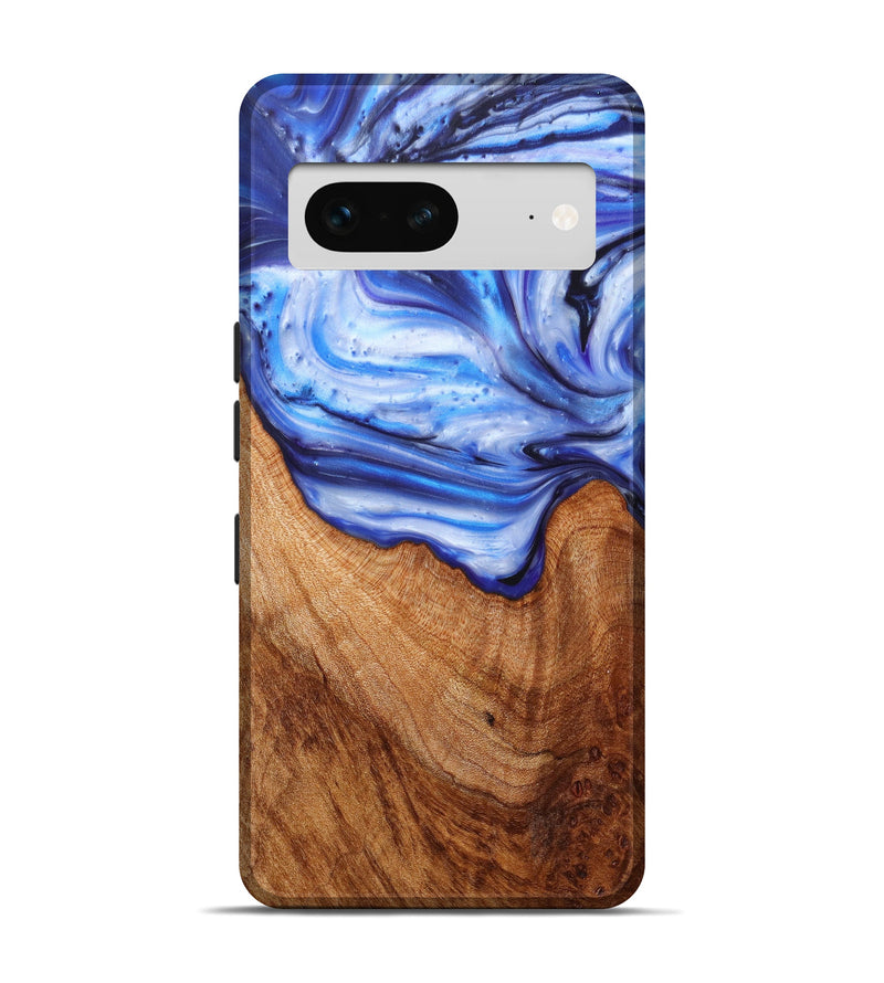 Pixel 7 Wood+Resin Live Edge Phone Case - Engin (Blue, 633224)