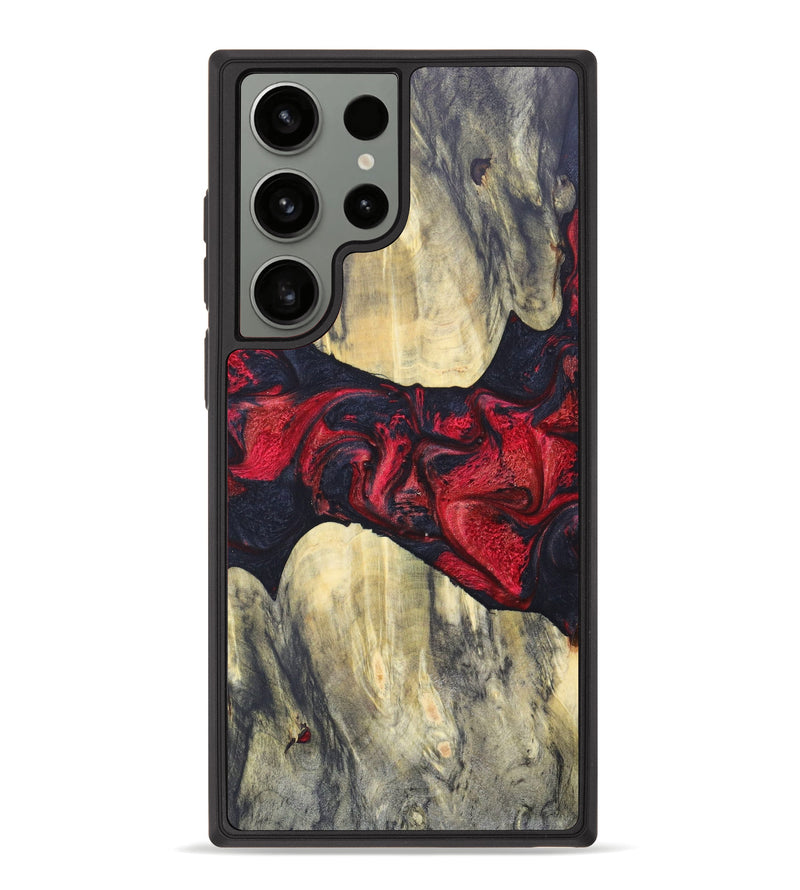 Galaxy S23 Ultra Wood+Resin Phone Case - Geralyn (Red, 628167)