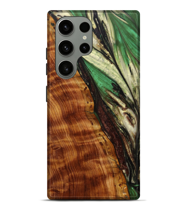 Galaxy S23 Ultra Wood+Resin Live Edge Phone Case - Edsel (Green, 623003)