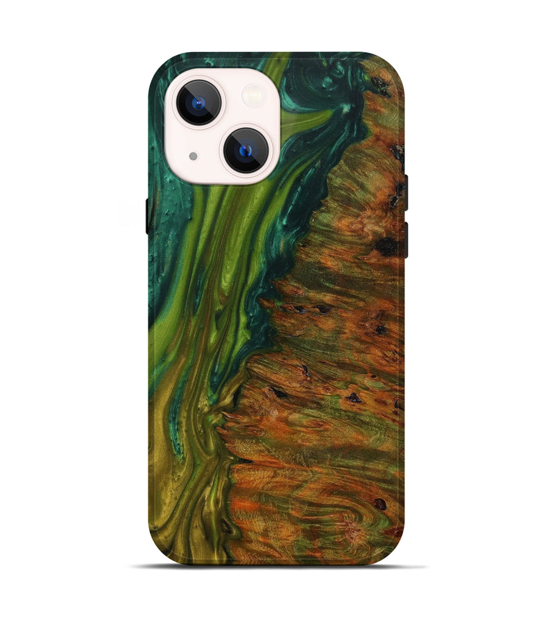iPhone 13 Wood+Resin Live Edge Phone Case - Morris (Green, 623146)