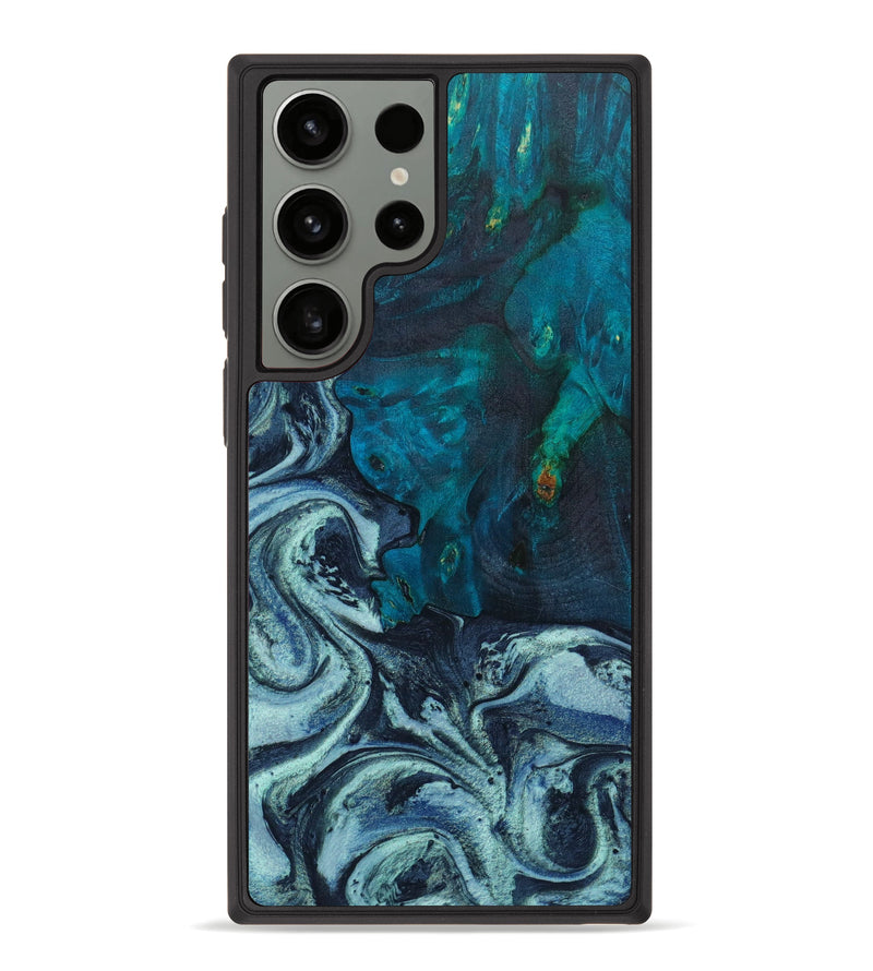 Galaxy S23 Ultra Wood+Resin Phone Case - Elliana (Blue, 622433)