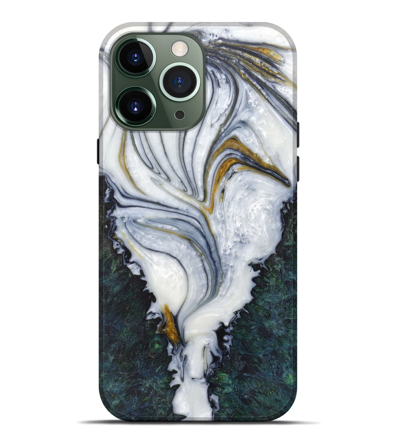 iPhone 13 Pro Max Wood+Resin Live Edge Phone Case - Joye (Black & White, 601261)
