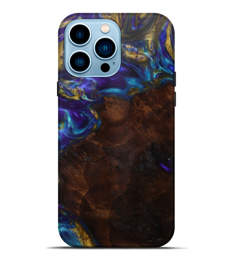 iPhone 14 Pro Max Wood+Resin Live Edge Phone Case - Dagmar (Purple, 588740)